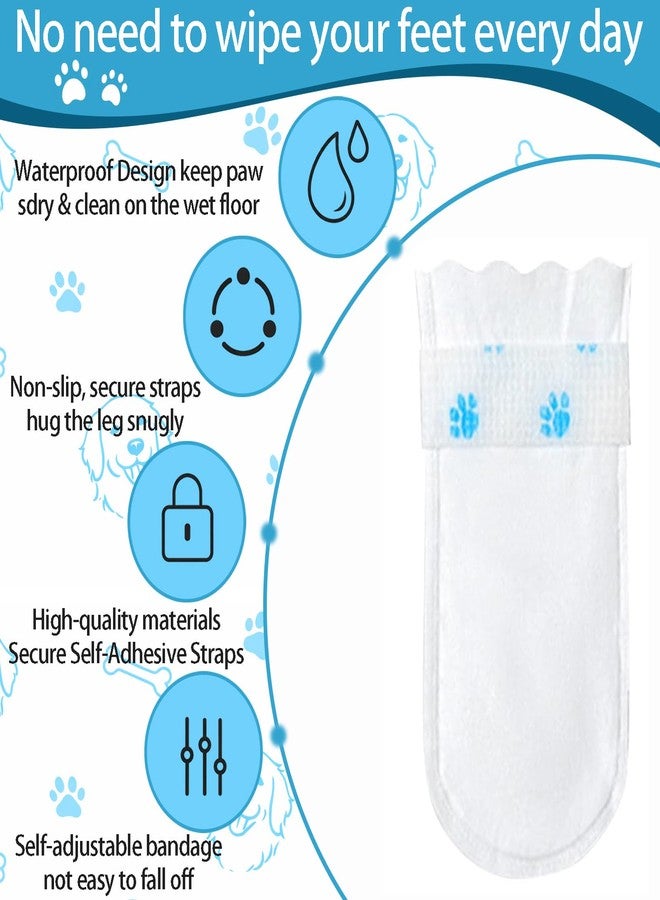fernfern Disposable Dog Booties for Dog Cats, 40 Counts Pet Shoes with Adjustable Self-Adhesive Bandage, Dog Disposable Foot Covers for Dogs Cats (S（1-7.5KG）) - Image 2